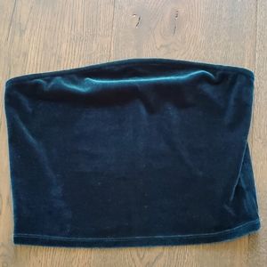 Teal velvet tube top